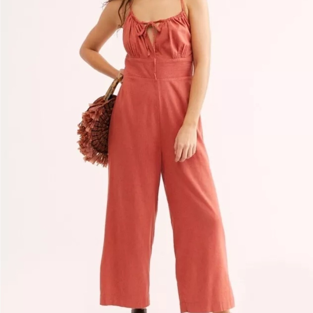 Free people Womens rust endless summer oh my darling jumpsuit M NEW